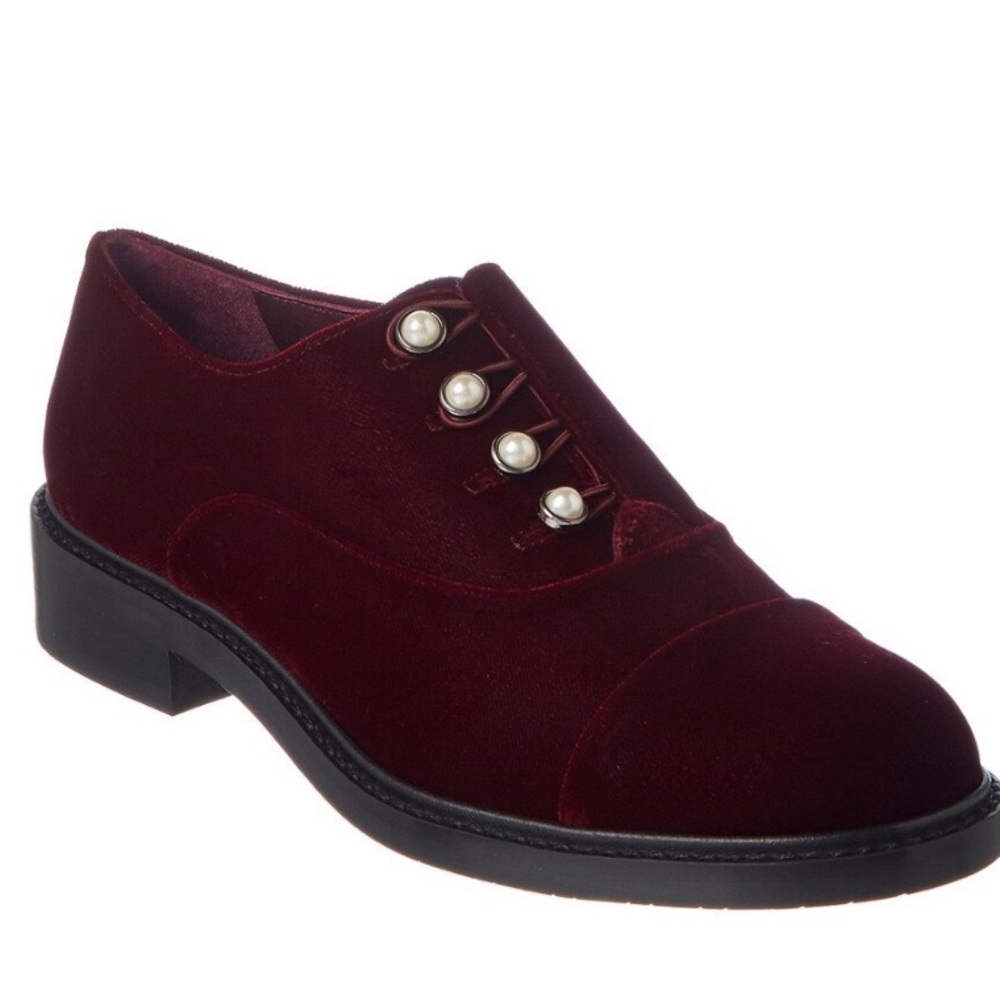 Stuart Weitzman Women Mrs Pats Velvet Oxford